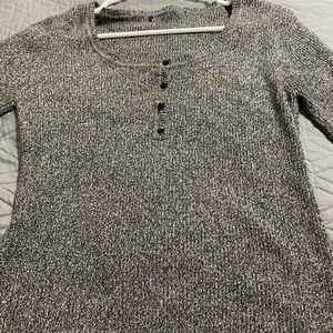 Grey Half button up long sleeve shirt